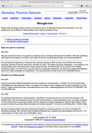 Berkeley Parent Network Reference